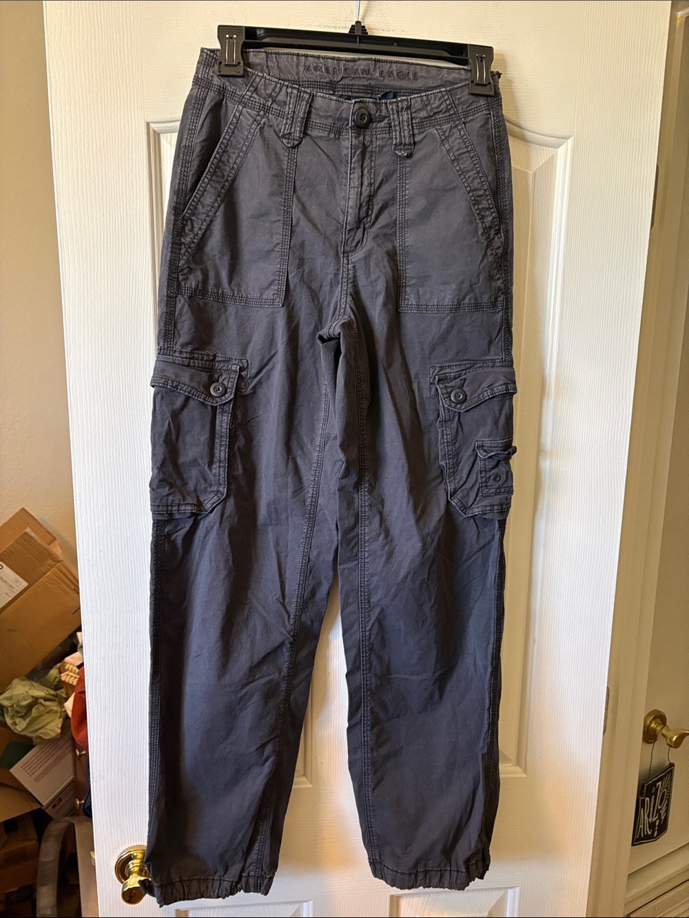 American Eagle Outfitters Black/Gray Cargo Pants size 0